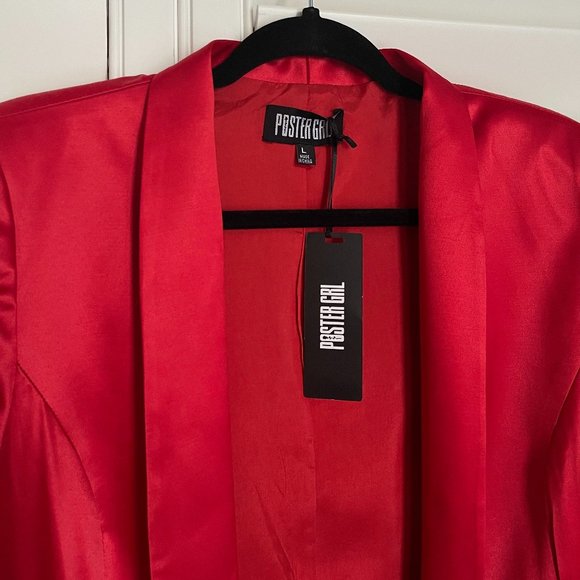 NWT Dolls Kill - Poster Grl Red Satin Blazer Size Large - Picture 9 of 12